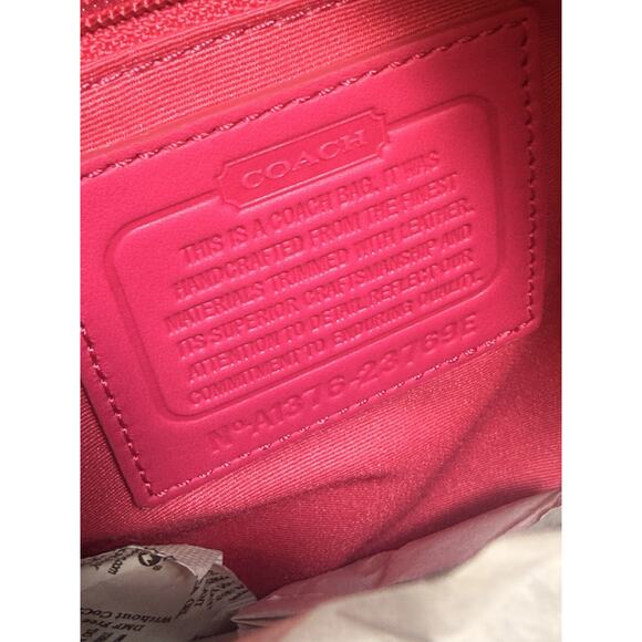 NWT Coach Signature Stripe Hobo 23769E & Wallet F48774 Set SV/Khaki Punch Pink - Picture 16 of 16